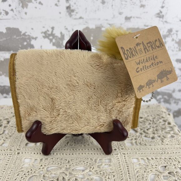 Born In Africa Wallet Plush Lion Tri Fold Stuffed Animal Head Purse Rare Find - Picture 2 of 12